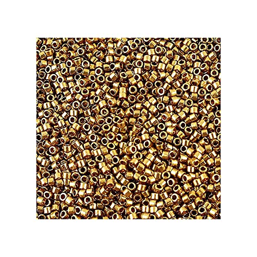 MIYUKI 5 g Delica 11/0, Metallic Lt.bronze, Zylinderförmig, 5000 Stück, Glas, Craftbead von Miyuki Art Flower