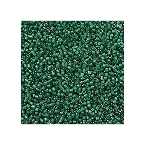 5 g Miyuki Delica 11/0, halbtransparenter mattes Smaragd 1,6 mm (Semi-Transparent Matte Emerald) von Miyuki Art Flower