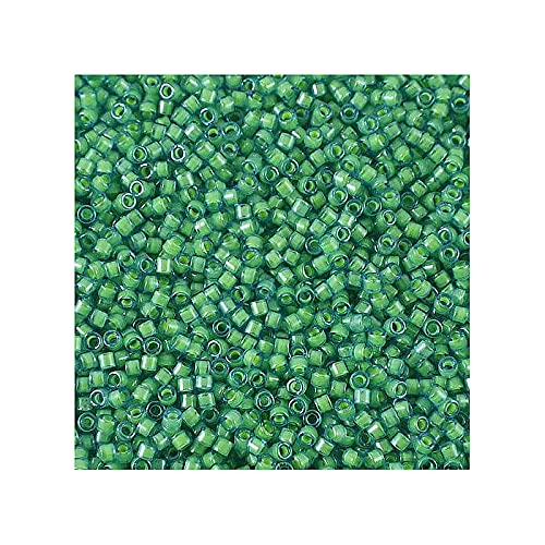 5 g Miyuki Delica 11/0, leuchtende grüne Meerjungfrau 1,6 mm (Luminous Green Mermaid) von MIYUKI