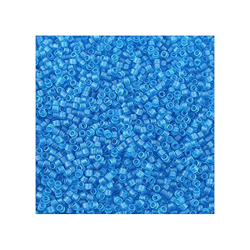 5 g Miyuki Delica 11/0, matt blau transp.capri 1,6 mm (Matte Blue Transp.Capri) von MIYUKI