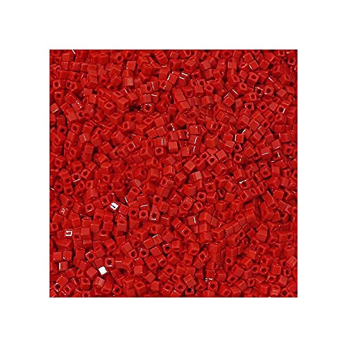 5 g Miyuki Quadrat Würfel, undurchsichtiger roter Pfeffer 1,8 mm (Miyuki Square, Opaque Red Pepper) von Miyuki