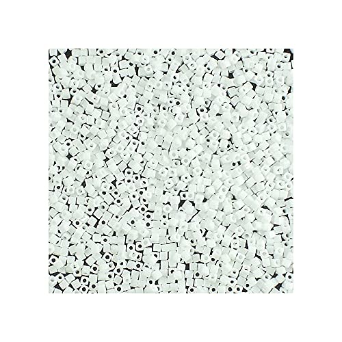 5 g Miyuki Quadrat Würfel, undurchsichtiges Weiß 1,8 mm (Miyuki Square, Opaque White) von Miyuki