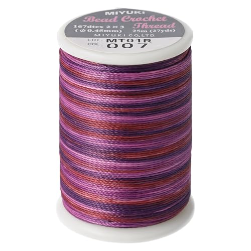 Miyuki Perlenhäkelgarn – Vineyard-Farbe, Größe #8 (0,45 mm), 25 Meter (27 Yards), ca. 167 dtex 2 x 3 von Miyuki