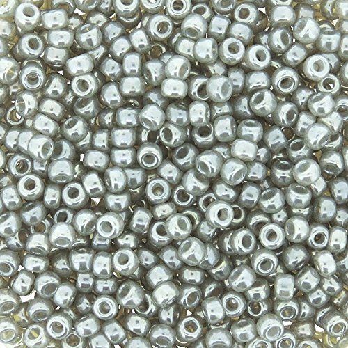 Miyuki Round Rocaille Seed Beads Size 8/0 22 Grams Grey Ceylon by Miyuki Miyuki Round Rocaille Seed Beads Size 8/0 22 Grams Grey Ceylon by Miyuki von Miyuki