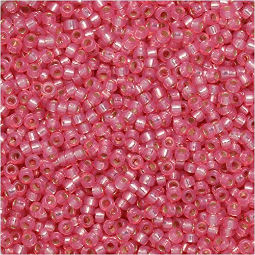 Miyuki Runde Rocailles, 15/0, 8,2 g Tube, 9556 gefärbtes Rosé-Silber-Alabaster Miyuki Runde Rocailles, 15/0, 8,2 g Tube, 9556 gefärbtes Rosé-Silber-Alabaster von Miyuki