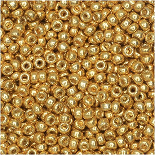 Miyuki Runde Rocailles-Perlen, Größe 11/0, 8,5 g, 4202 Duracoat verzinktes Gold von Miyuki