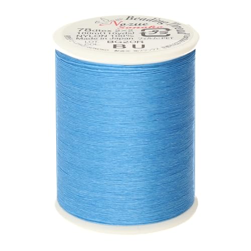 Nozue Sonoko Perlenfaden, 100 % Nylon, japanisches Nähgarn für Schmuckherstellung, blau, 78 dtex, ultrafein, 100 m Nozue Sonoko Perlenfaden, 100 % Nylon, japanisches Nähgarn für Schmuckherstellung, blau, 78 dtex, ultrafein, 100 m von Miyuki