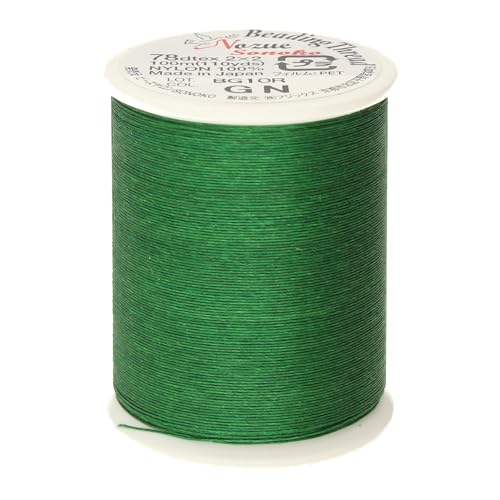Nozue Sonoko Perlenfaden, 100 % Nylon, japanisches Nähgarn für Schmuckherstellung, grün, 78 dtex, ultrafein, 100 m Nozue Sonoko Perlenfaden, 100 % Nylon, japanisches Nähgarn für Schmuckherstellung, grün, 78 dtex, ultrafein, 100 m von Miyuki