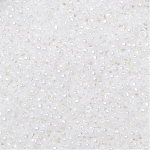 White Pearl Glass Seed Beads 8.2 g 15/0 9420 von Miyuki