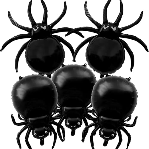 5pcs Schwarz Spinnen Folienballons, Halloween Folienballon Spinne, Spinne Party Ballons, Spinnen Luftballon Deko, Ein erschreckender Ball, Halloween -Geschenkdekoration für Kinder 5pcs Schwarz Spinnen Folienballons, Halloween Folienballon Spinne, Spinne Party Ballons, Spinnen Luftballon Deko, Ein erschreckender Ball, Halloween -Geschenkdekoration für Kinder von Mizijia