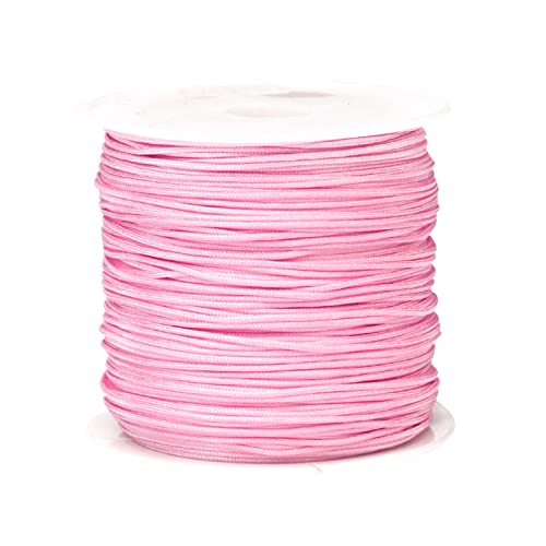 Mking Prerry 1 Rolle Nylonschnur für die Herstellung von Armbändern, 0,8 mm, 49 Yards, Knüpfschnur, Perlenschnur, Farbiger Bastelschnur, Drahtseil, Rosa Mking Prerry 1 Rolle Nylonschnur für die Herstellung von Armbändern, 0,8 mm, 49 Yards, Knüpfschnur, Perlenschnur, Farbiger Bastelschnur, Drahtseil, Rosa von Mking Prerry
