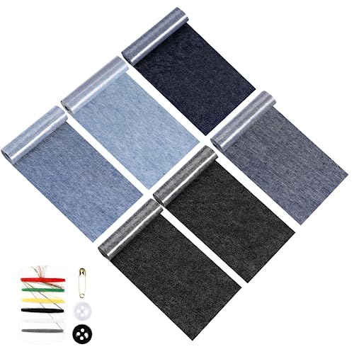 Jeans Flicken zum Aufbügeln, 6 Rollen Bügelflicken Jeans, Innen Patches, Jeans Kleidung Lochreparatur und Dekoration, Patches zum Aufbügeln für Kinder Erwachsene, 5 Farben (8 x 51cm) Jeans Flicken zum Aufbügeln, 6 Rollen Bügelflicken Jeans, Innen Patches, Jeans Kleidung Lochreparatur und Dekoration, Patches zum Aufbügeln für Kinder Erwachsene, 5 Farben (8 x 51cm) von Mkitnvy