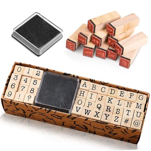 40 Stück Holzstempel Alphabet Buchstaben Stempel Set Alphabet Stempel Set Buchstaben und Zahlen Stempel Set Vintage Holz Alphabet Briefmarken mit Stempelkissen für Kunst, Handwerk, Kartenherstellung 40 Stück Holzstempel Alphabet Buchstaben Stempel Set Alphabet Stempel Set Buchstaben und Zahlen Stempel Set Vintage Holz Alphabet Briefmarken mit Stempelkissen für Kunst, Handwerk, Kartenherstellung von Mlczwt