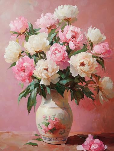 Diamond Painting Blume Diamond Painting Erwachsene Groß XXL 30x40cm, Rosa 5D DIY Diamant Malerei Basteln Set, Kreativ Set für Erwachsene, Crystal Art Kits für Wanddeko Wohnzimmer Geschenke, Model 563 von Mlfzsccn