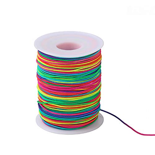 100 m Regenbogen bunte elastische Schnur 1 mm Faden Stretch Schnur Handwerk Schmuck Dekoration Kranz Anhänger Ostern Dekor Osterdekorationen Osterdekorationen Ostergeschenk von Mllepjdh