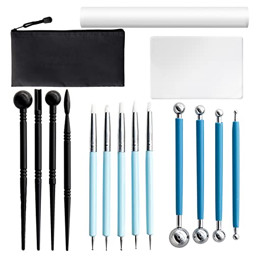 15-teiliges Keramik-Ton-Werkzeug-Set, Tonformung, Prägewerkzeuge für kreative Tonskulpturen, Töpfereiwerkzeuge für Schule, Töpferei, Schnitzen, Trimmen, Modellierwerkzeug, Zubehör-Set für Profis und 15-teiliges Keramik-Ton-Werkzeug-Set, Tonformung, Prägewerkzeuge für kreative Tonskulpturen, Töpfereiwerkzeuge für Schule, Töpferei, Schnitzen, Trimmen, Modellierwerkzeug, Zubehör-Set für Profis und von Mllepjdh