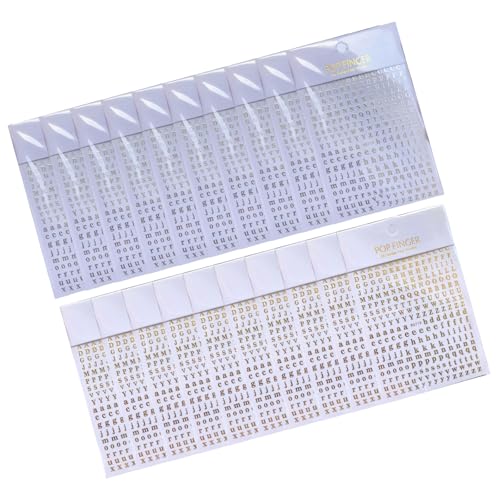 20 Stück Epoxidharz-Aufkleber mit englischen Buchstaben für Nägel, bunte Alphabete, selbstklebend, Maniküre-Aufkleber, Zubehör von Mllepjdh