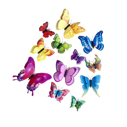 24 Stück bunte Schmetterlings-Kuchenaufsätze, Kuchendekorationen, Kucheneinsatz für Geburtstagsdekorationen, Kucheneinsatz 24 Stück bunte Schmetterlings-Kuchenaufsätze, Kuchendekorationen, Kucheneinsatz für Geburtstagsdekorationen, Kucheneinsatz von Mllepjdh