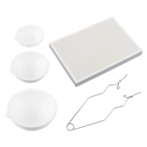 5-teiliges Schmelzschüssel-Set aus Metall mit geschweißtem Tischzungengriff mit goldfarbenem und silberfarbenem Metallschmelzschüssel von Mllepjdh