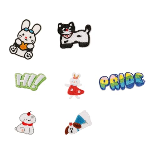7 PCs Hunde Bestickte Flecken Cartoon Katzen Eisen Auf Flecken Tiernäht Auf Flecken Kaninchen Reparaturflecken 7 PCs Hunde Bestickte Flecken Cartoon Katzen Eisen Auf Flecken Tiernäht Auf Flecken Kaninchen Reparaturflecken von Mllepjdh