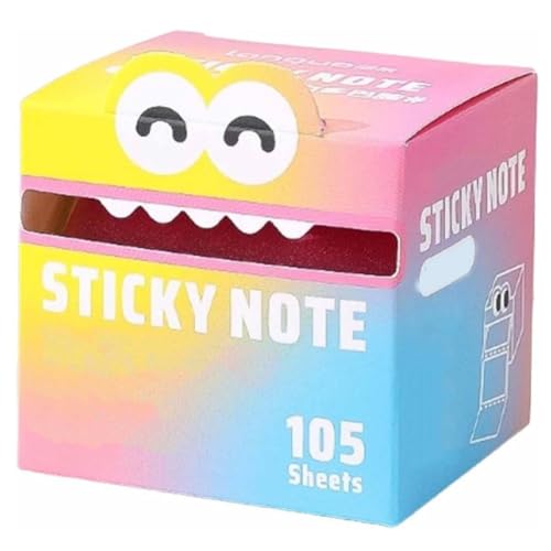 Cute Monster Pattern Sticky Note, Funny Pastel Animal Post It Notes Contains 105 Pearlescent Sticky Notes, Multi Office School Tab Supplies, Self-Adhesive Notepad Sticker Pads(F) von Mlthcig