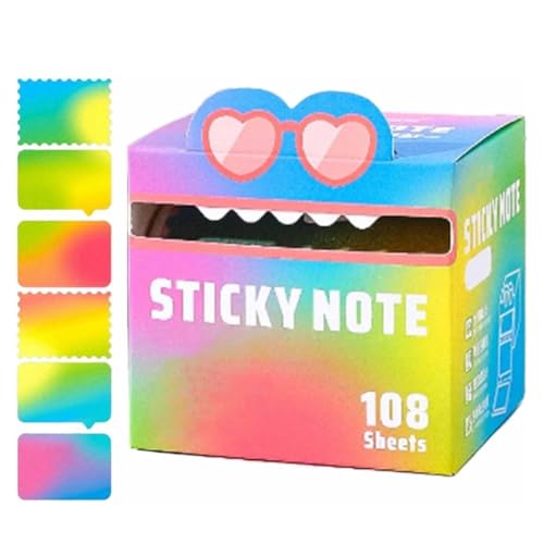 Cute Monster Pattern Sticky Note, Funny Pastel Animal Post It Notes Contains 105 Pearlescent Sticky Notes, Multi Office School Tab Supplies, Self-Adhesive Notepad Sticker Pads(J) von Mlthcig
