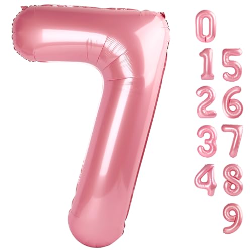 101,6 cm große Zahl 7 Luftballons, Jumbo Pastell Rosa Sieben Geburtstag Dekor, Pastellrosa Geburtstagsdekorationen, 7 17 27 70 Jahre alt Ballon Mylar Folienballon Zahl für Verlobung, Hochzeit 101,6 cm große Zahl 7 Luftballons, Jumbo Pastell Rosa Sieben Geburtstag Dekor, Pastellrosa Geburtstagsdekorationen, 7 17 27 70 Jahre alt Ballon Mylar Folienballon Zahl für Verlobung, Hochzeit von Mluchee