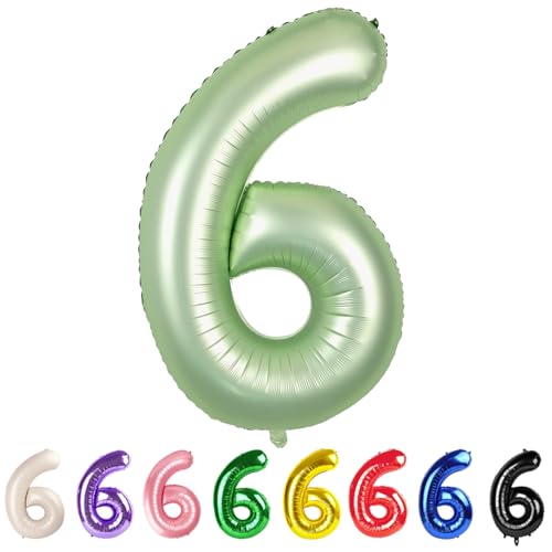 Luftballon mit Zahl 6, 101,6 cm, 6. Geburtstag, für Jungen, Mädchen, olivgrün, Jumbo, 16, 60, 61, 65, Folie, Mylar, Helium, Zahlenballons, Geburtstagsparty, Jahrestag, Events, Dekorationen Luftballon mit Zahl 6, 101,6 cm, 6. Geburtstag, für Jungen, Mädchen, olivgrün, Jumbo, 16, 60, 61, 65, Folie, Mylar, Helium, Zahlenballons, Geburtstagsparty, Jahrestag, Events, Dekorationen von Mluchee