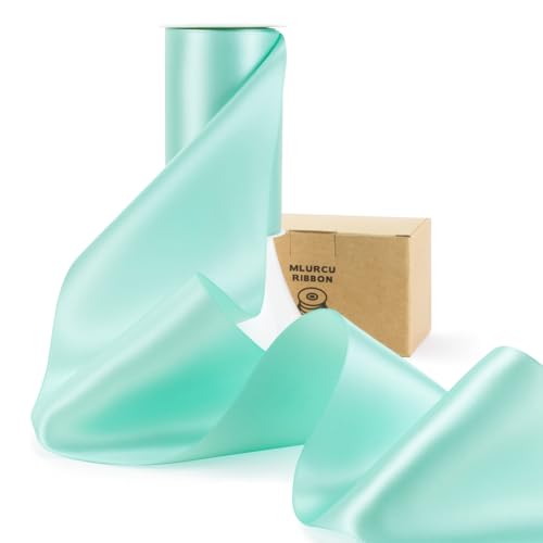 Aqua-Satinband, doppelseitig, 10,2 cm breit, dickes Polyester-Seidengewebe, großes Aquaband für Stuhlschärpen, Hochzeit, Party, Blumenstrauß, Geschenkverpackung, Nähen, Basteln Aqua-Satinband, doppelseitig, 10,2 cm breit, dickes Polyester-Seidengewebe, großes Aquaband für Stuhlschärpen, Hochzeit, Party, Blumenstrauß, Geschenkverpackung, Nähen, Basteln von Mlurcu