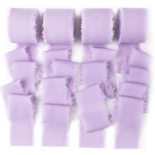 Lavendel-Chiffonband, 3,8 cm x 40 m, lilafarbene Boho-Fransen, perfekt für Geschenkverpackungen, Hochzeitseinladungen und Brautsträuße Lavendel-Chiffonband, 3,8 cm x 40 m, lilafarbene Boho-Fransen, perfekt für Geschenkverpackungen, Hochzeitseinladungen und Brautsträuße von Mlurcu