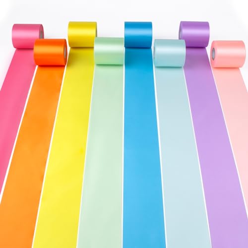 MLURCU Pastellband, 5,1 cm breit, Macaron-Regenbogen-Satinband, 8 Rollen, 80 m, buntes Band, sortiert, für Weihnachten, Ostern, Fiesta, Party, Dekoration, Geschenkverpackung, Quaste, Girlande, DIY MLURCU Pastellband, 5,1 cm breit, Macaron-Regenbogen-Satinband, 8 Rollen, 80 m, buntes Band, sortiert, für Weihnachten, Ostern, Fiesta, Party, Dekoration, Geschenkverpackung, Quaste, Girlande, DIY von Mlurcu