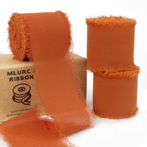 Mlurcu Chiffonband, handgefertigt, Fransen, Chiffon, Seidenband, Boho, ausgefranst, für Geschenkverpackungen, Hochzeitseinladungen, Brautblumensträuße Mlurcu Chiffonband, handgefertigt, Fransen, Chiffon, Seidenband, Boho, ausgefranst, für Geschenkverpackungen, Hochzeitseinladungen, Brautblumensträuße von Mlurcu