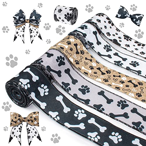 Mlurcu Hundeband mit Pfoten-Druckband, 5 Rollen, Drahtkantenband, 6.3 cm, 22.7 m, Jute, Drahtbänder für Basteln, Party, Zuhause, Ornamente, Hochzeitsgeschenk, DIY-Dekoration, Kranz, Dekoration Mlurcu Hundeband mit Pfoten-Druckband, 5 Rollen, Drahtkantenband, 6.3 cm, 22.7 m, Jute, Drahtbänder für Basteln, Party, Zuhause, Ornamente, Hochzeitsgeschenk, DIY-Dekoration, Kranz, Dekoration von Mlurcu