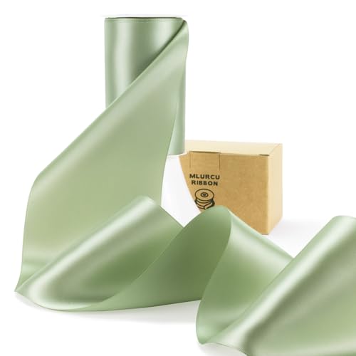 Satinband, Frühlingsmoosgrün, 10,2 cm breit, doppelseitig, dickes Polyester-Seidengewebe, großes Frühlingsmoosband für Stuhlschärpen, Hochzeit, Party, Blumenstrauß, Geschenkverpackung, Nähen, Basteln Satinband, Frühlingsmoosgrün, 10,2 cm breit, doppelseitig, dickes Polyester-Seidengewebe, großes Frühlingsmoosband für Stuhlschärpen, Hochzeit, Party, Blumenstrauß, Geschenkverpackung, Nähen, Basteln von Mlurcu