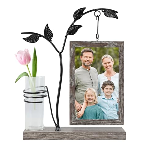 Mlysnd Bilderrahmen 10x15, Vintage Fotorahmen aus Holz mit Glasflasche, Vintage, stabil, unzerbrechlich, klare Bildqualität, geeignet für Schlafzimmer, Wohnzimmer (30 x 24 cm) von Mlysnd