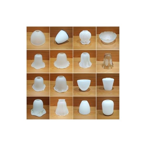 Mmgolhx Glaslampenschirm E27 Weiß Matt Schnittstelle 4-4,2cm Loch for Deckenventilator, Lampenständer, Lampenwandschale 1 Stück(单头配件B(黑色)) von Mmgolhx