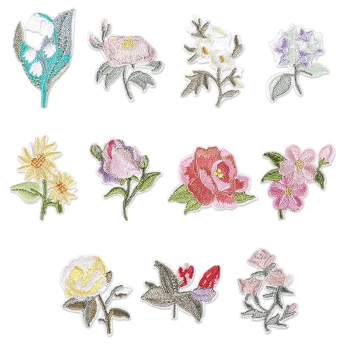 11 Stück Blumen Patches zum Aufbügeln, Bestickte Aufbügler, Flicken zum Aufbügeln, Bügelbilder für Jacken, Kleidung, Jeans, Rucksäcke, DIY-Zubehör 11 Stück Blumen Patches zum Aufbügeln, Bestickte Aufbügler, Flicken zum Aufbügeln, Bügelbilder für Jacken, Kleidung, Jeans, Rucksäcke, DIY-Zubehör von Mmgoqqt