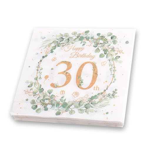 30.Geburtstag Deko Servietten, 40 Stück Servietten Eukalyptus Geburtstag Servietten Eukalyptus Servietten Grün Servietten Salbeigrün, Für Frau Geburtstag Feiern Party Jubiläum 30.Geburtstag Deko Servietten, 40 Stück Servietten Eukalyptus Geburtstag Servietten Eukalyptus Servietten Grün Servietten Salbeigrün, Für Frau Geburtstag Feiern Party Jubiläum von Mmgoqqt