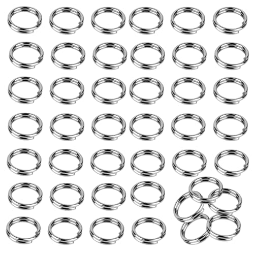 50 Stück 8 mm Edelstahl-Schlüsselanhänger mit Doppelschlaufen-Design, langlebige Spaltringe für Schlüsselanhänger, Schmuckherstellung und Bastelarbeiten 50 Stück 8 mm Edelstahl-Schlüsselanhänger mit Doppelschlaufen-Design, langlebige Spaltringe für Schlüsselanhänger, Schmuckherstellung und Bastelarbeiten von Mmgoqqt