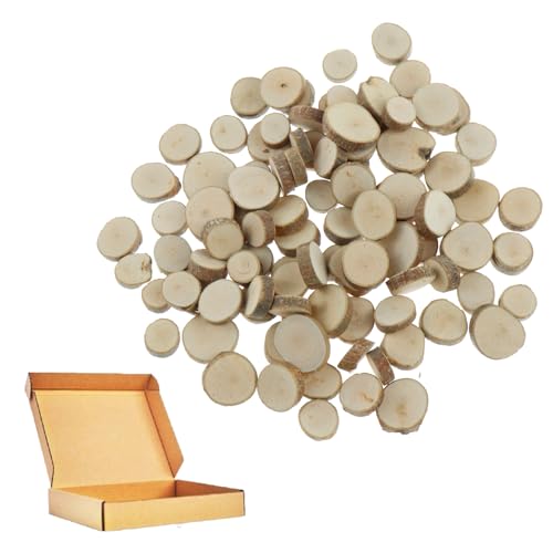Buche Holz Runde, 100 Stück 1-2cm Unvollendete Holzkreise Runde Scheiben Holzausschnitte Ornamente, Für Diy, Weihnachten Dekoration Heimdekoration von Mmgoqqt