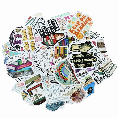 Buchen Aufkleber lesen Sticker, 50 Stücke Vintage Aufkleber, Für Book Deko Auto Laptop Skateboard Fahrrad Moped Motorrad Fahrrad von Mmgoqqt