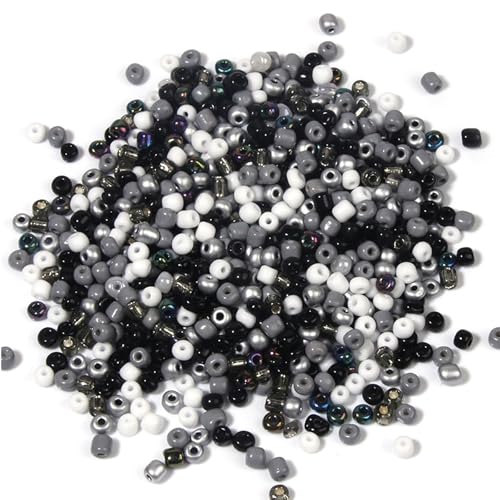 Einfarbige Reisperlen, 880 Stück, 4 x 4 mm, Pony, 3 Farben, gemischt, schwarz, weiß und grau, DIY-Schmuckzubehör sind geeignet für die Herstellung von Halsketten, Schlüsselanhängern und anderem Einfarbige Reisperlen, 880 Stück, 4 x 4 mm, Pony, 3 Farben, gemischt, schwarz, weiß und grau, DIY-Schmuckzubehör sind geeignet für die Herstellung von Halsketten, Schlüsselanhängern und anderem von Mmgoqqt