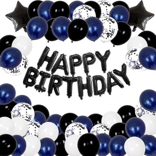 Geburtstagsballon-Dekorationen, Latex-Aluminium-Membranballon, Happy Birthday-Banner, Sternballons für Mädchen und Jungen Geburtstagsballon-Dekorationen, Latex-Aluminium-Membranballon, Happy Birthday-Banner, Sternballons für Mädchen und Jungen von Mmgoqqt