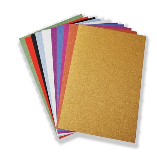 Glitzerpapier Zum Basteln, 10 Blatt Glitzerpapier Zum Basteln und Gestalten DIY Grußkarten Glitter Craft Paper Cardboard, Zum Basteln Und Gestalten von Mmgoqqt