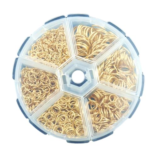 Gold Mini Schlüsselring, 880 Stücke Schlüsselringe Klein Ringe Sets Mit Doppelten Öffnungen, Mit Ring Für Ohrring Armband Halskette Anhänger Schmuck Diy von Mmgoqqt