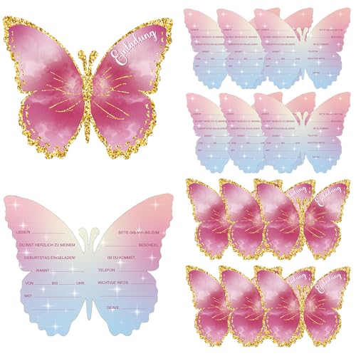 Mmgoqqt 12 Stück Einladungskarten Kindergeburtstag Mädchen, Schmetterling Einladungskarten, Deutsch Einladungskarten Schmetterling für Mädchen Partyeinladungen Mmgoqqt 12 Stück Einladungskarten Kindergeburtstag Mädchen, Schmetterling Einladungskarten, Deutsch Einladungskarten Schmetterling für Mädchen Partyeinladungen von Mmgoqqt