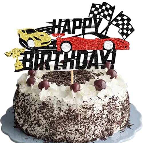 Rennwagen-Kuchenaufsatz, 1 Stück, Rennauto-Kuchenaufsatz, Glitzerrad, Trophäe, Flagge, Rennauto-Kuchenspieße für Rennsport, Motto-Party, Babyparty, Jungen, Geburtstagsparty, Kuchenzubehör Rennwagen-Kuchenaufsatz, 1 Stück, Rennauto-Kuchenaufsatz, Glitzerrad, Trophäe, Flagge, Rennauto-Kuchenspieße für Rennsport, Motto-Party, Babyparty, Jungen, Geburtstagsparty, Kuchenzubehör von Mmgoqqt