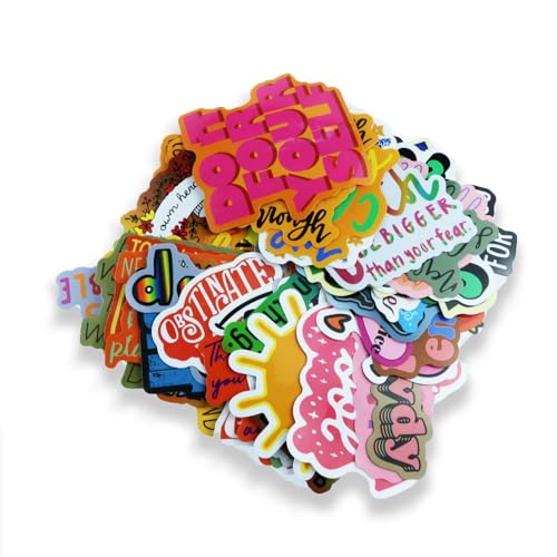 Sticker Sprüche Aufkleber, 100 Stück Inspirierende Sticker Set, Wasserfeste Vinyl Für Erwachsene, Wasserdichte Vinyl Aufkleber Für Laptop, Wasserflaschen von Mmgoqqt