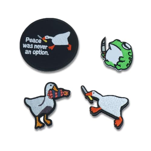 Tier Klett Patches, 4 Stück GäNse-Enten-Frosch-Zauberaufkleber Mit Messer BekleidungszubehöR Mit Klettverschluss, Für Rucksäcke, Jacken, Jeans, Jungen, MäDchen Tier Klett Patches, 4 Stück GäNse-Enten-Frosch-Zauberaufkleber Mit Messer BekleidungszubehöR Mit Klettverschluss, Für Rucksäcke, Jacken, Jeans, Jungen, MäDchen von Mmgoqqt