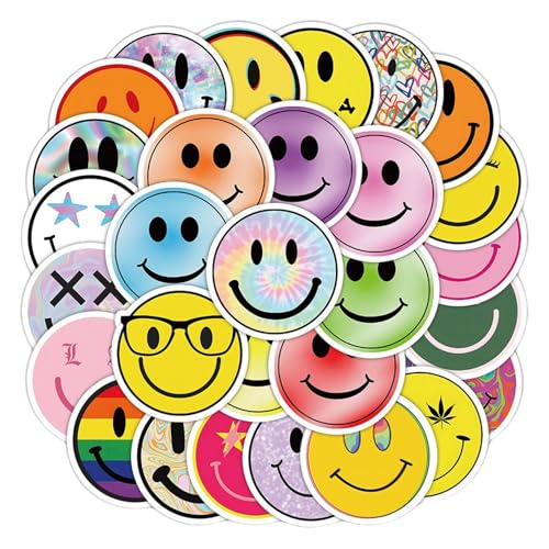 120 Stück Smiley Aufkleber,56 Verschiedene Motive Wasserfeste & Wiederverwendbare Emoji Sticker,Lustige Smiley Stickers für Koffer,Laptop,Notebook,Scrapbook,Fahrrad & Kids – Sticker Smileys (5 cm) von MniimaLuxe